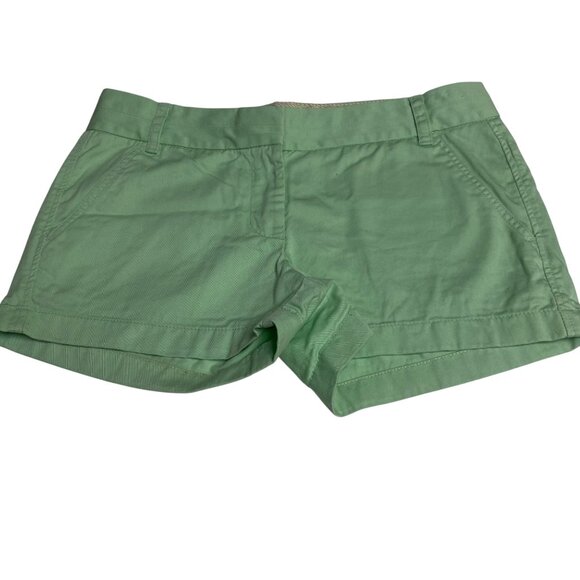 J.Crew Chino Broken-In Mid‎ Rise Shorts Mint Green Cotton Size 6 - Picture 2 of 5